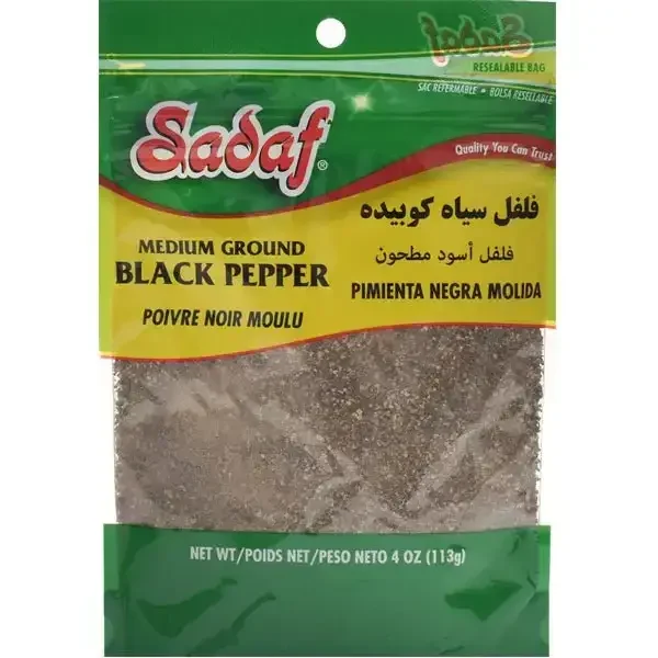 Sadaf Black Pepper Medium Ground 4 oz