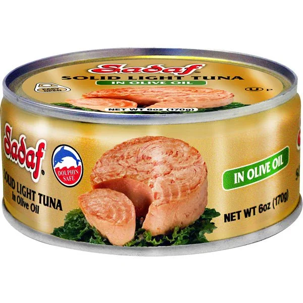 sadaf solid light tuna in olive oil easy open 6 oz