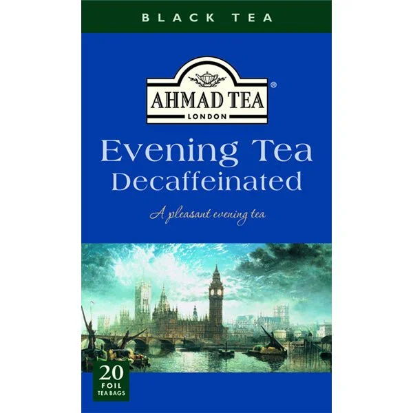 Ahmad Decaffeinated Evening Black Tea - 20 Tea Bags - 1.4 oz چای سیاه بدون کافئین مخصوص عصرانه چای احمد - چای کیسه ای - 20 عددی