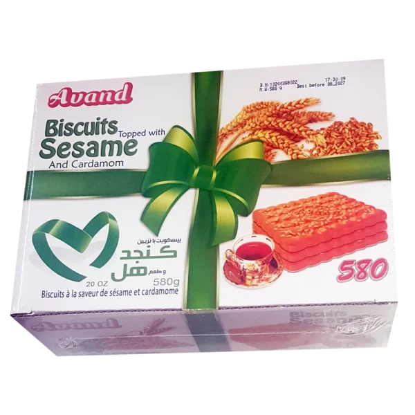 بیسکویت هل آوند نگین عسل با تزیین کنجد- 580 گرم